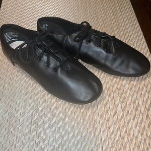 ABT Black Leather Carou-Split Jazz Shoes Lace-up Kid’s Size = 6 New NWT